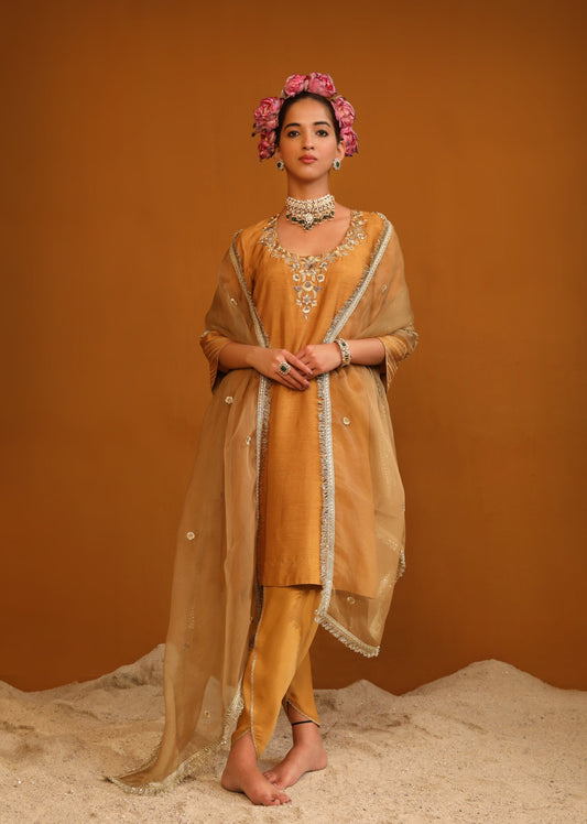 Shabana Dhoti Set - Gold