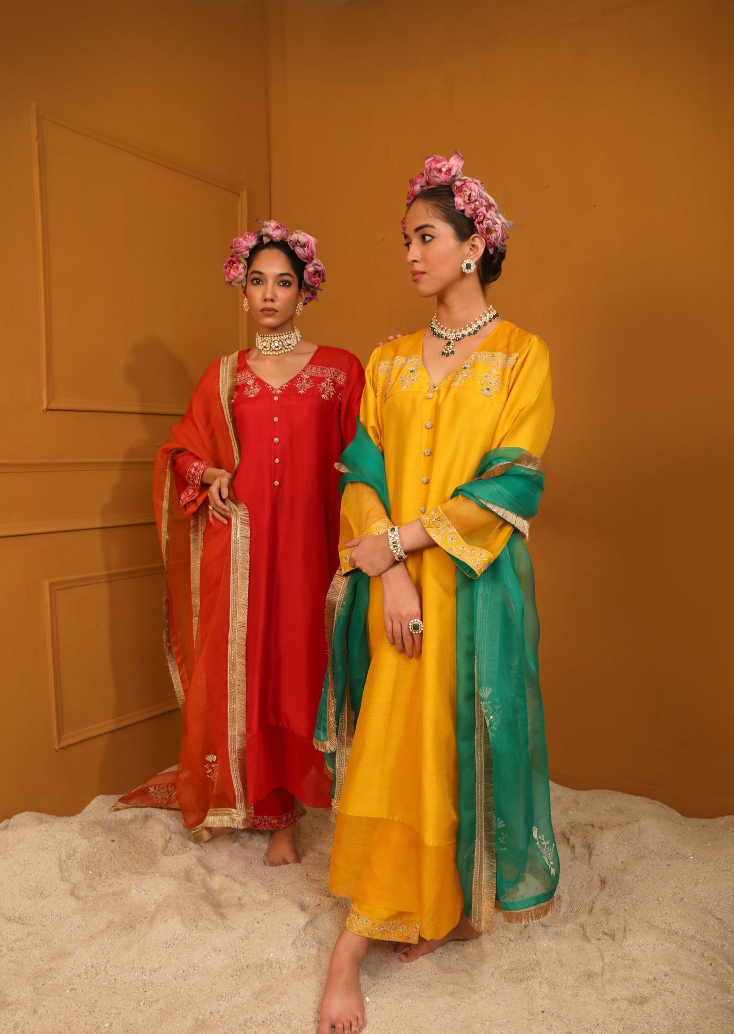 Zeenat Kurta Set - Mustard Yellow