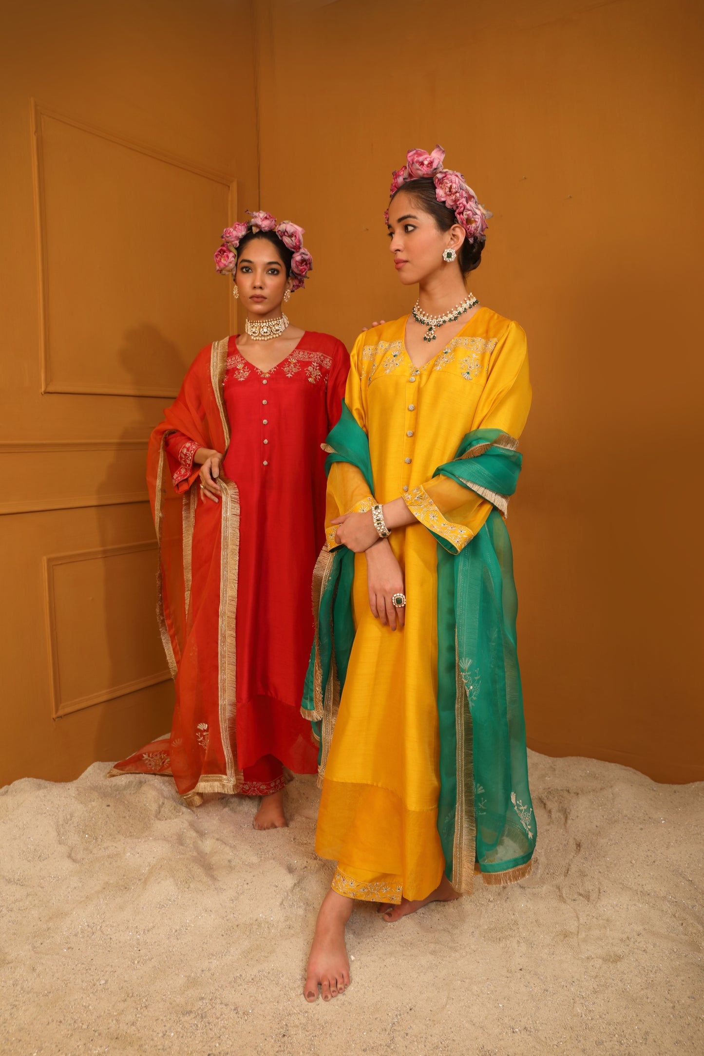 Zeenat Kurta Set - Deep Red