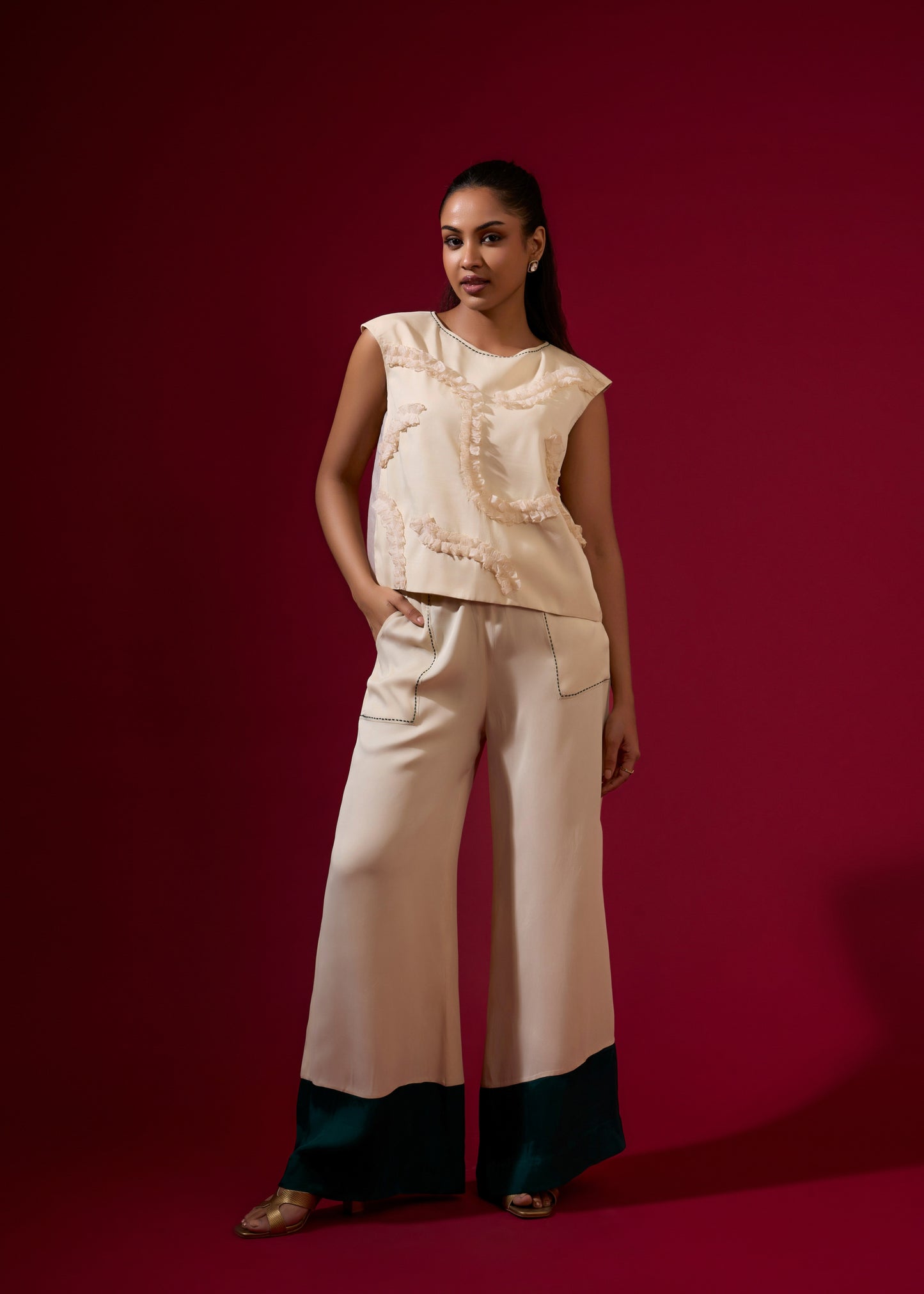 Frida Ruffle Coord Set - Ivory