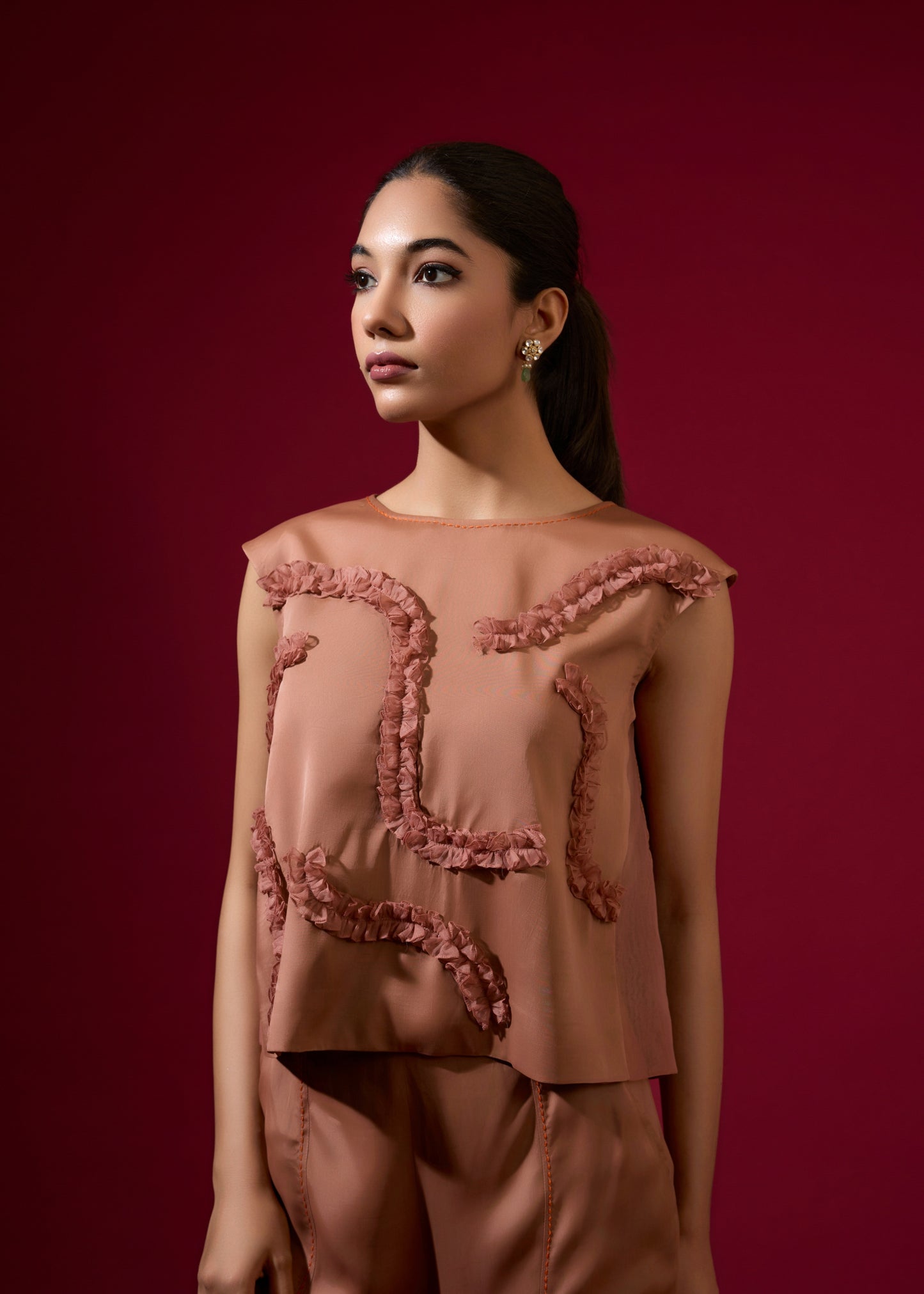 Frida Ruffle Coord Set - Mocha