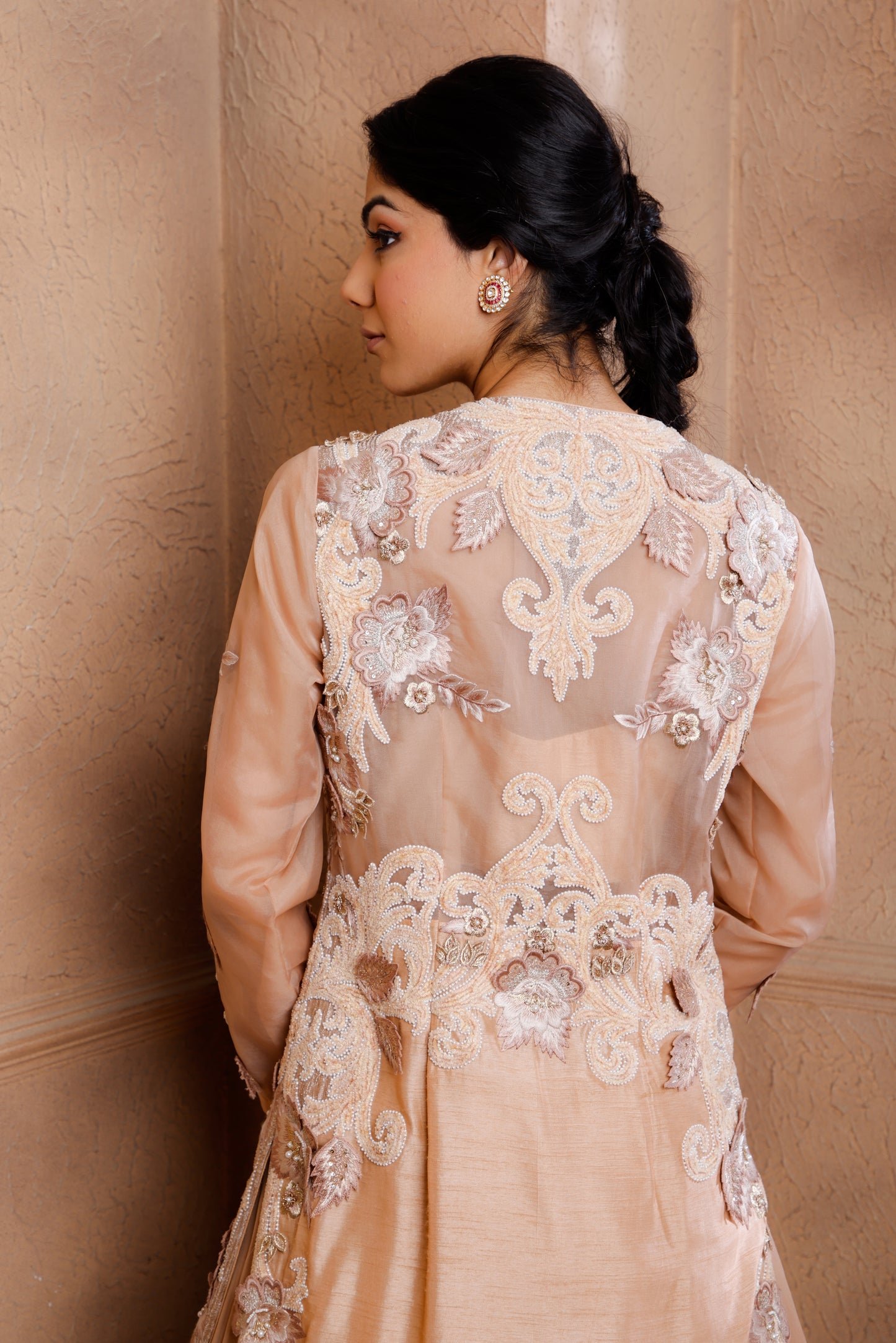 Blush Velvet Dori Jacket Lehenga Set