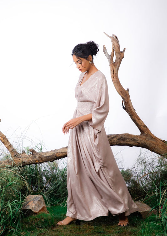 Rose Kaftan with Belt , formal wear, pret collection by omana