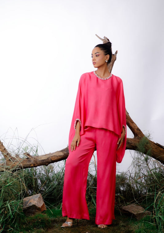 Pink Pearl Beaded Coord Set