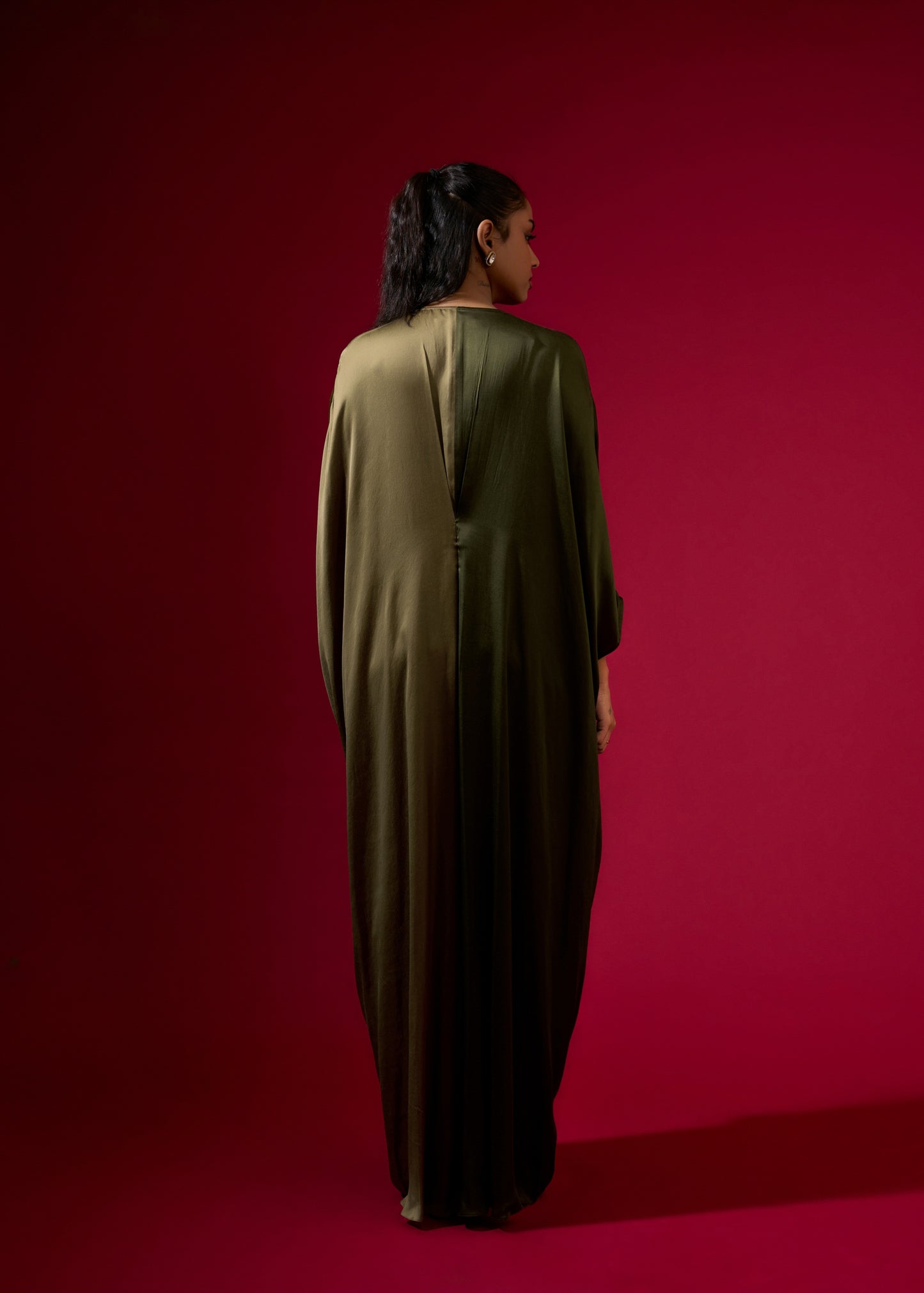 Color Block Kaftan - Army Green