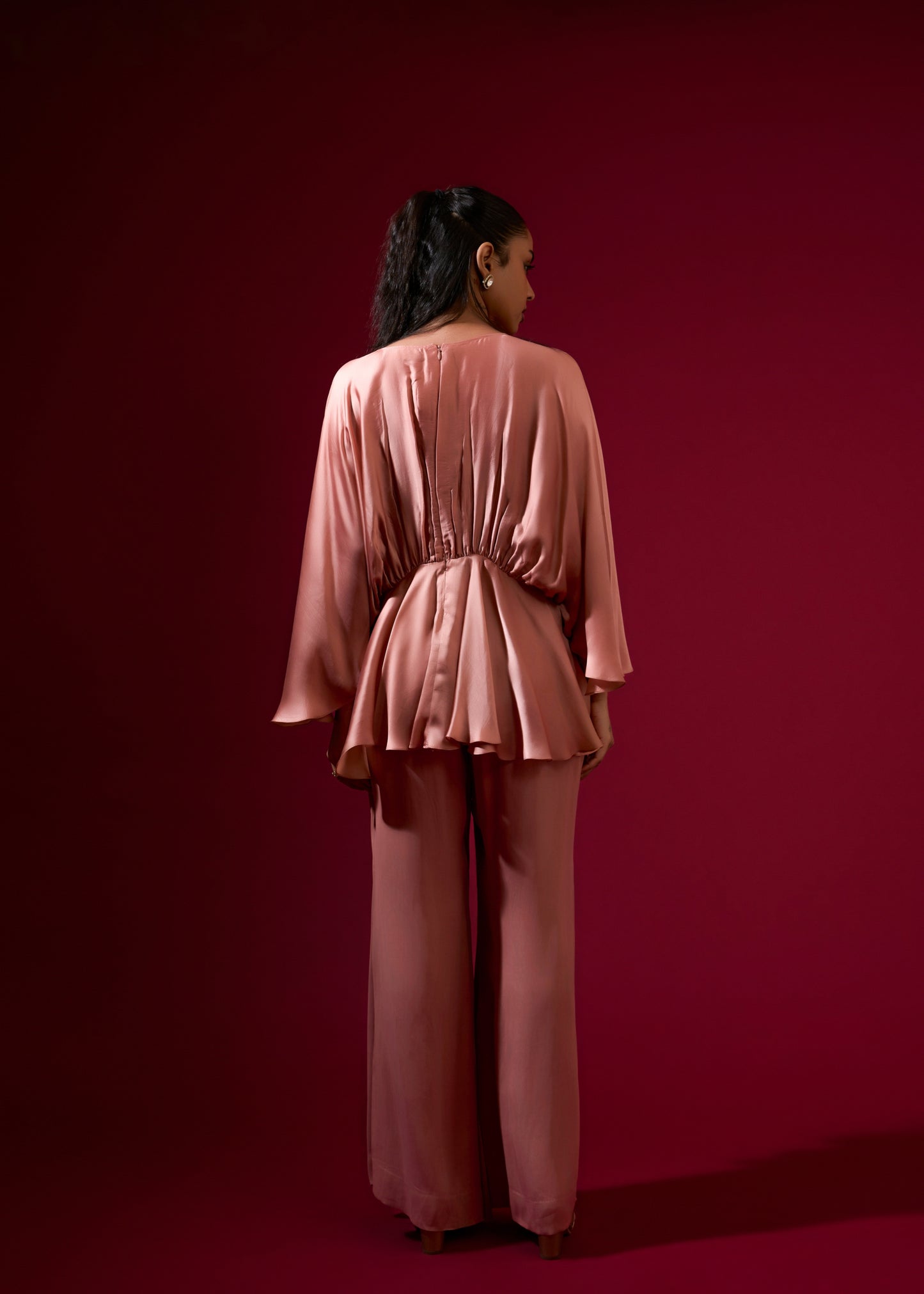 Beaded Cowl Coord Set - Mocha