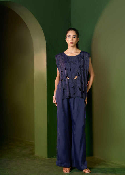 Arabella cutout coord set - Midnight Blue