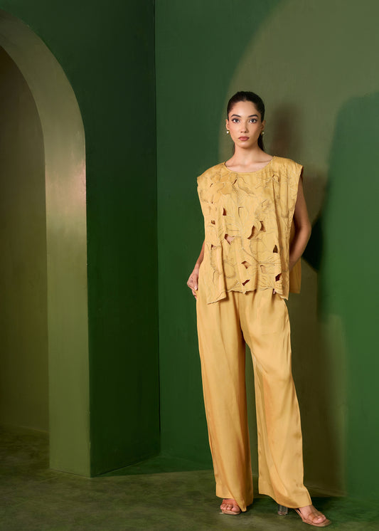 Arabella cutout coord set- gold