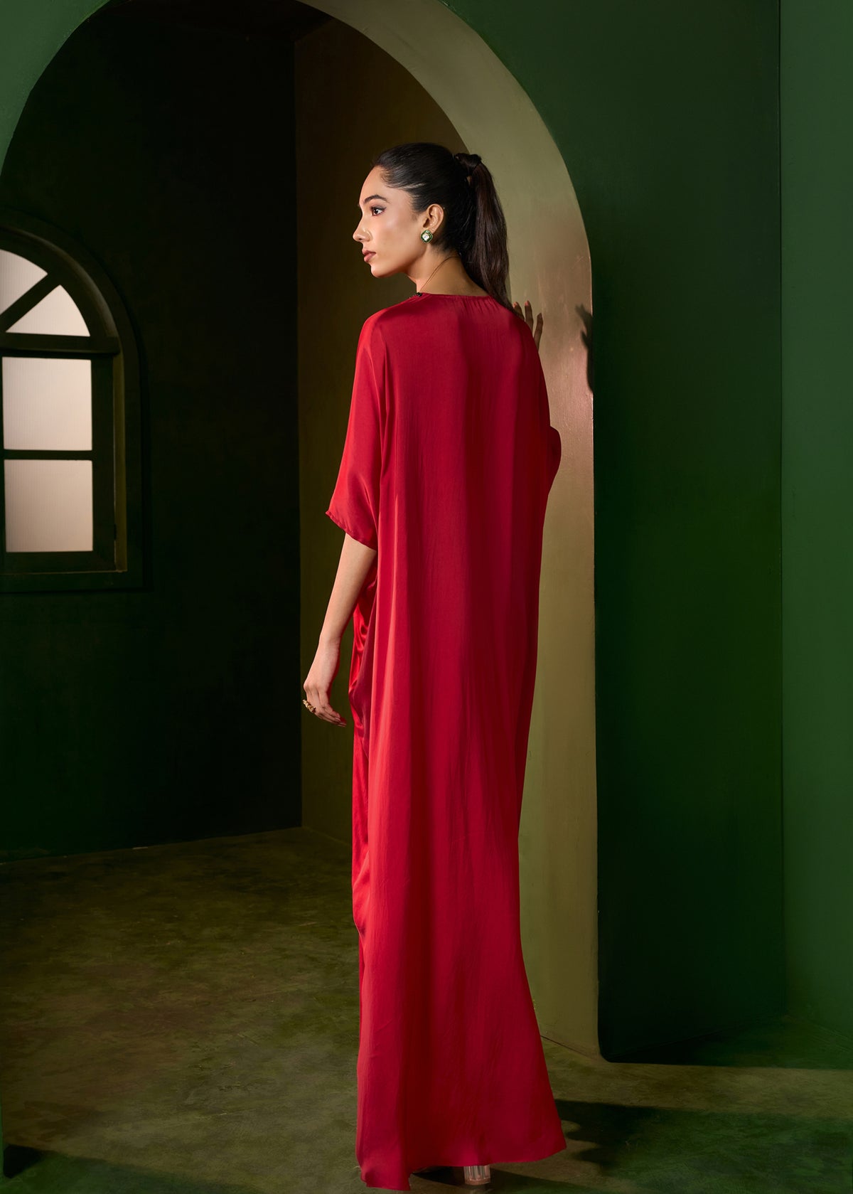 Celeste Stud Kaftan - Red