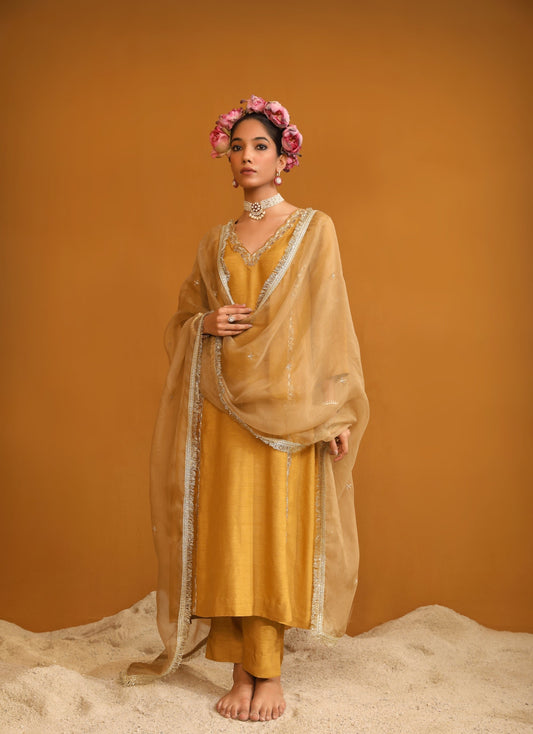 Firoza Kurta Set - Gold