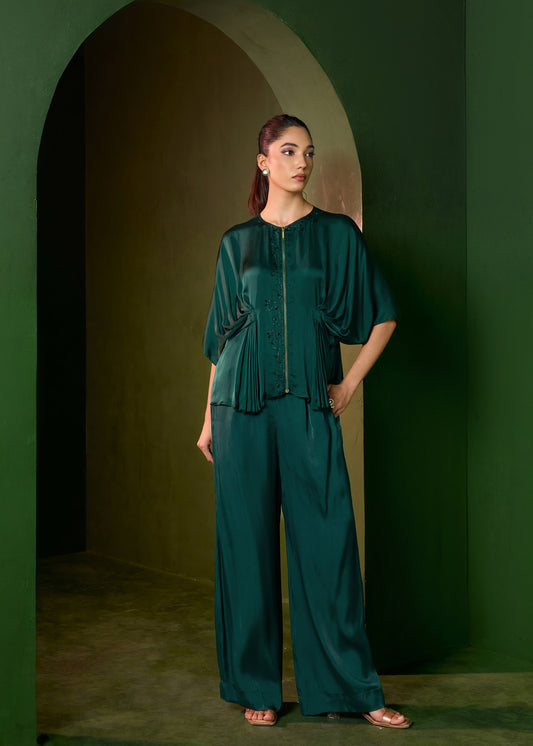 Isla Zipper Coord Set - Emerald Green