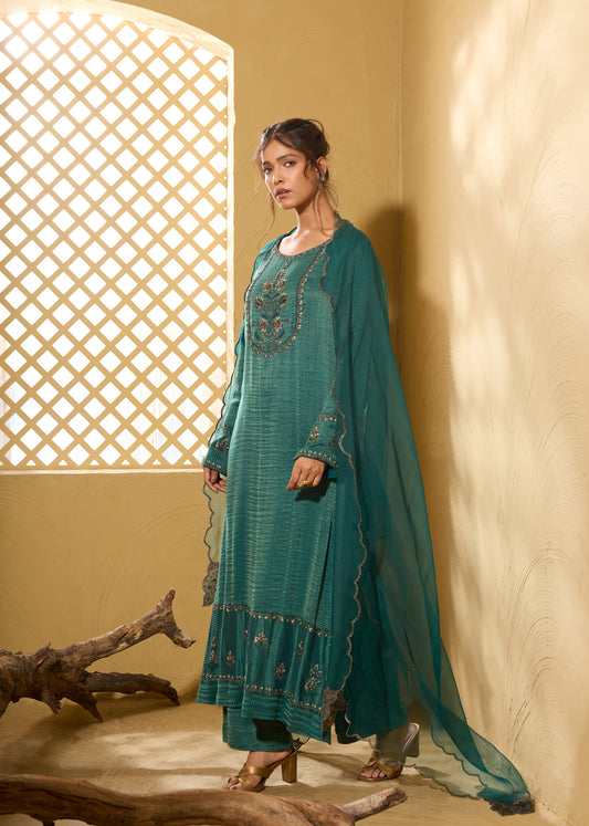 Noorani Kurta Set - Green