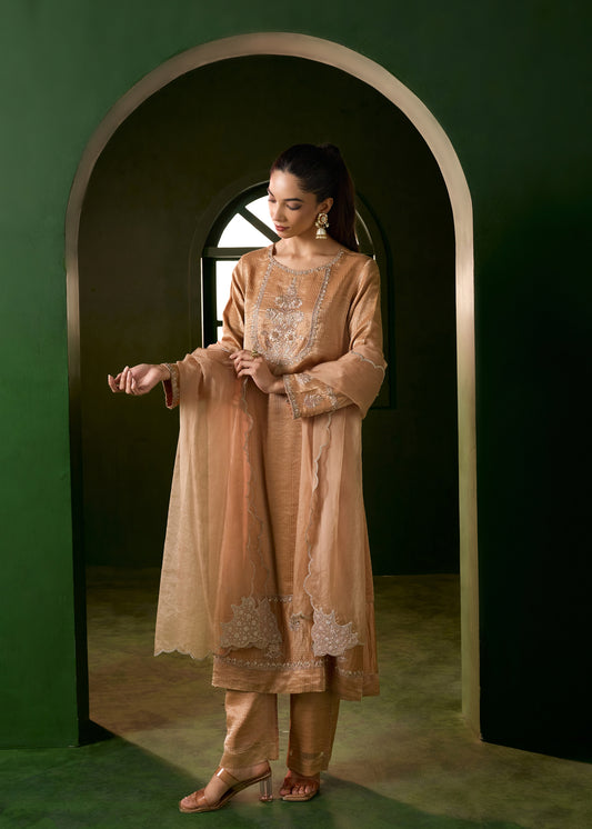 Noorani Kurta Set - Mocha