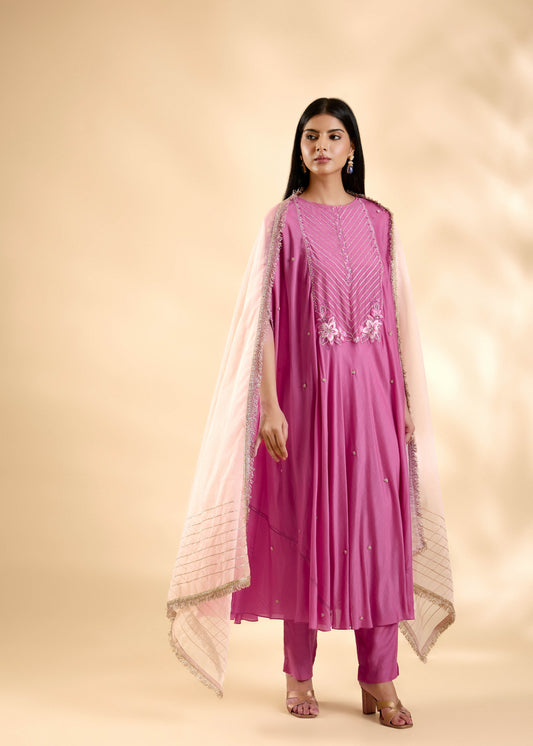 Gulabi Sitara Anarkali Set