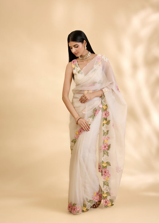 Chandani Ruksar Embellished Sari Set