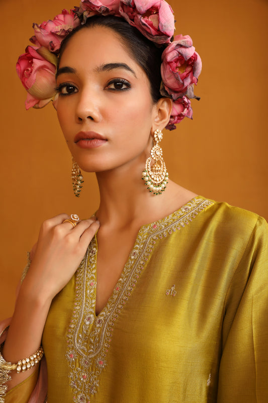 Shehnaz Kurta Set - Pear Green