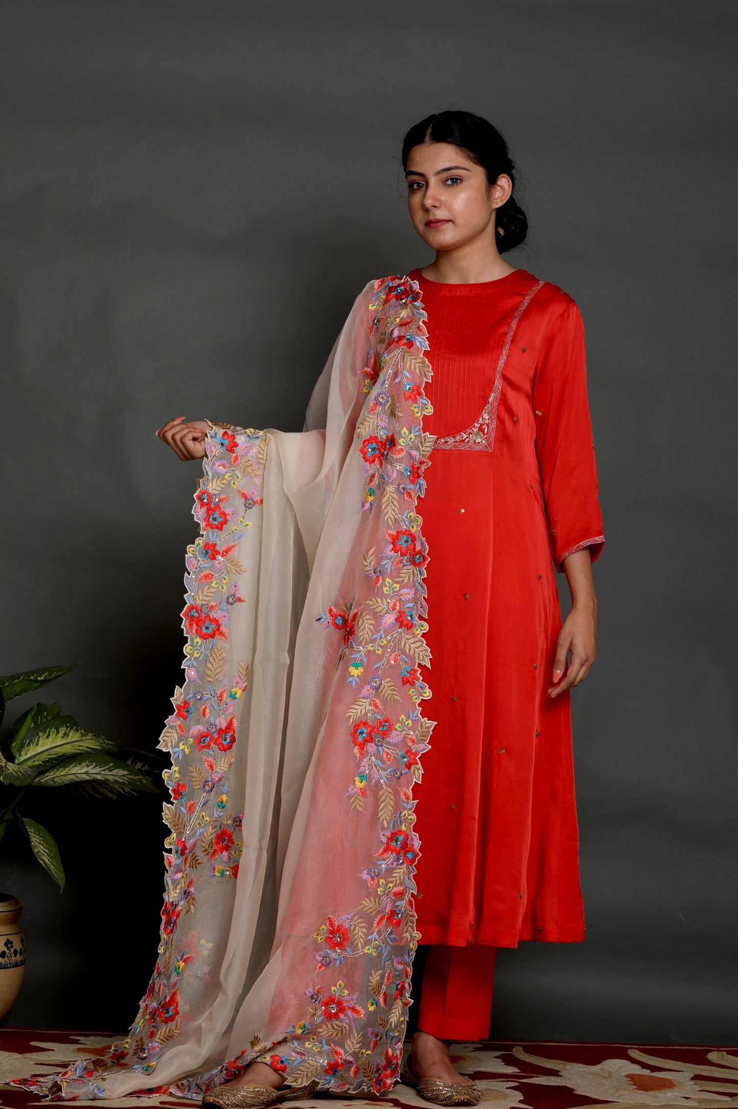 Mango Pintuck Suit Set - Omana by Ranjana Bothra - Indianwear