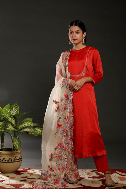 Mango Pintuck Suit Set - Omana by Ranjana Bothra - Indianwear