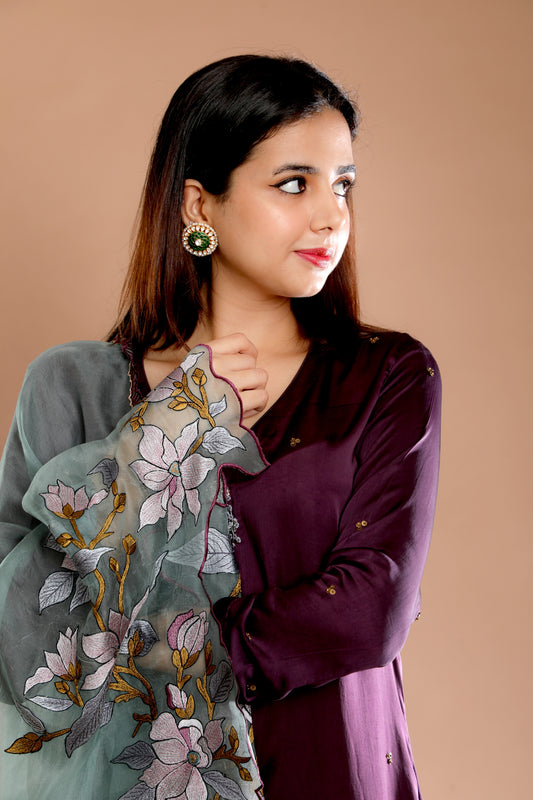 Violet Lily Suit Set - Indian Wear - Omana by Ranjana Bothra