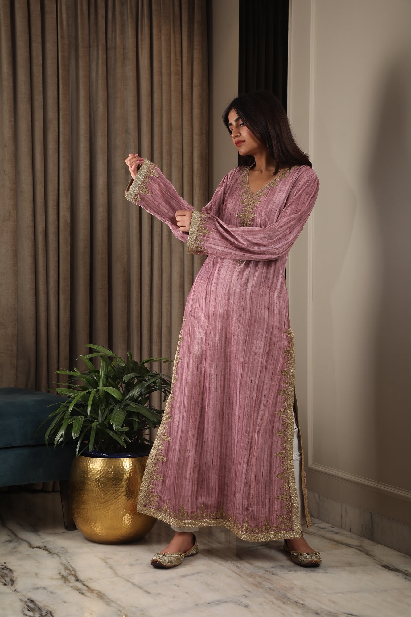 Pink Ombre Velvet Tunic