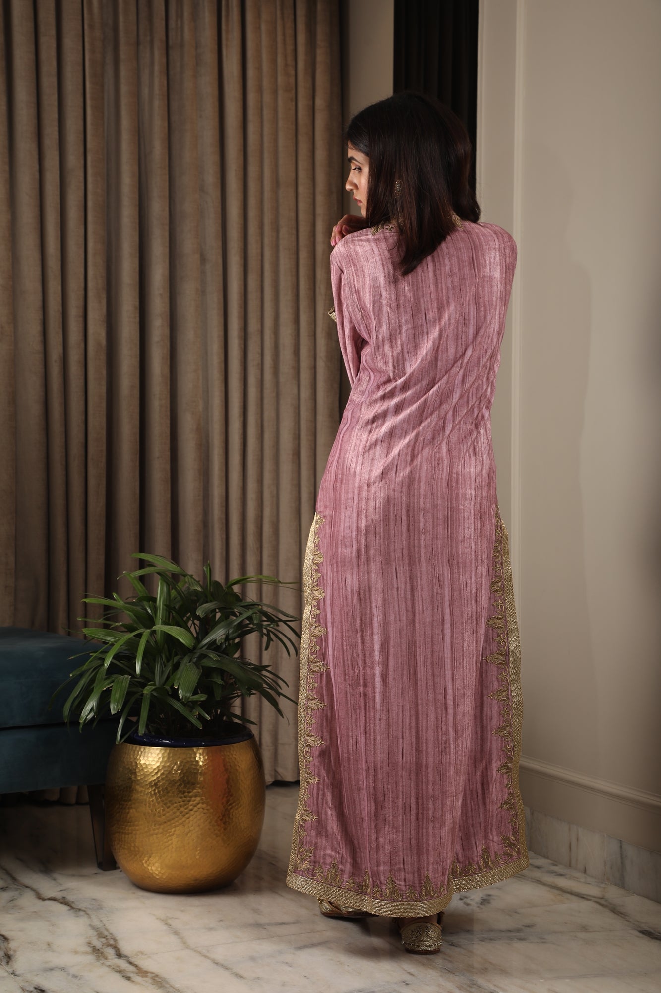 Pink Ombre Velvet Tunic