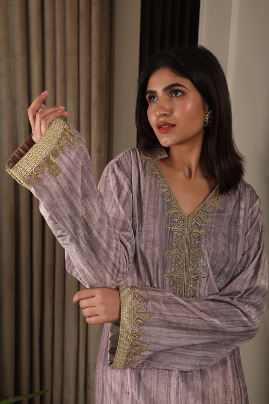 Lilac Ombre Velvet Tunic