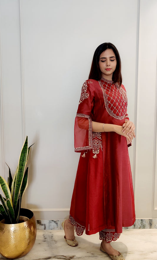 Burgundy Meera Suit Set