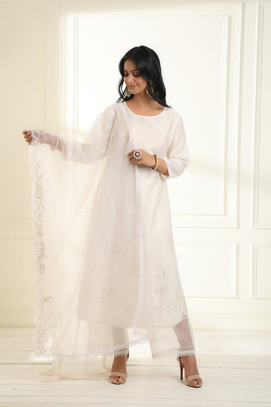 Ivory Gul Applique Suit Set