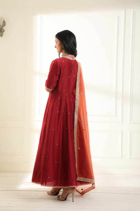 Red Mastaani Anarkali Set