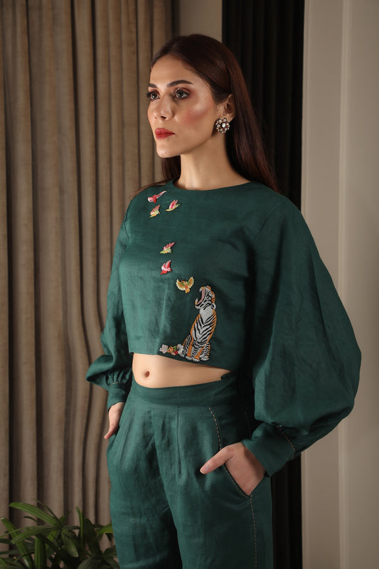 Emerald Tiger Linen Set