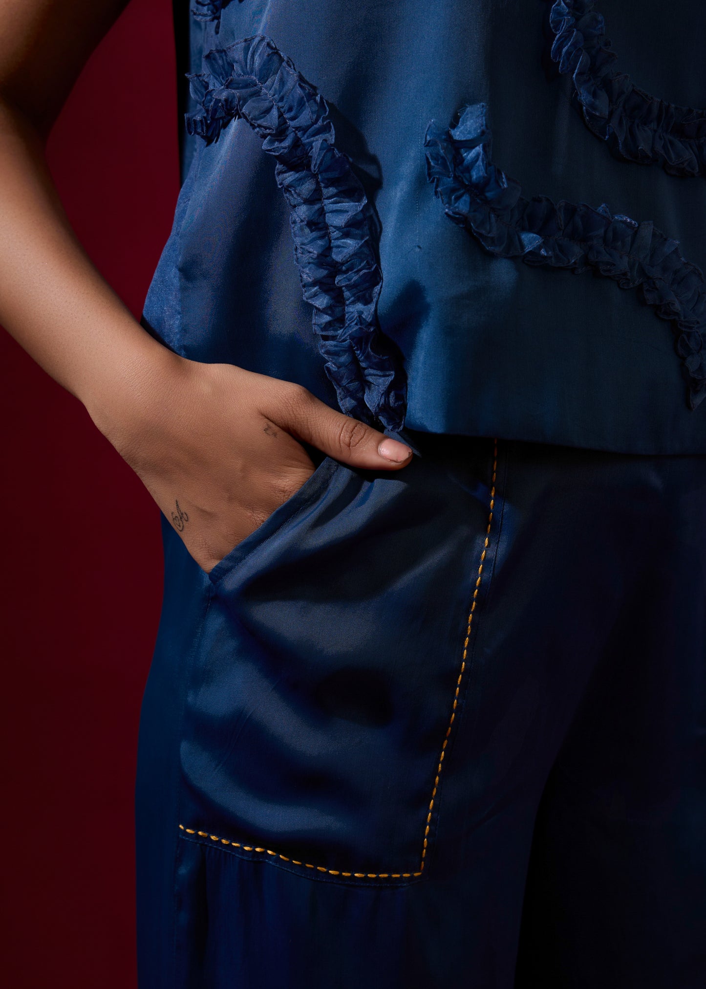 Frida Ruffle Coord Set - Blue