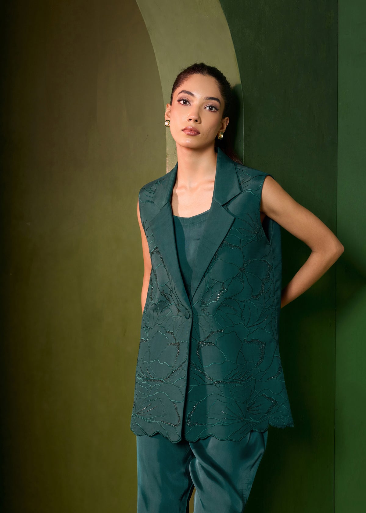 Arabella Blazer set - Emerald Green