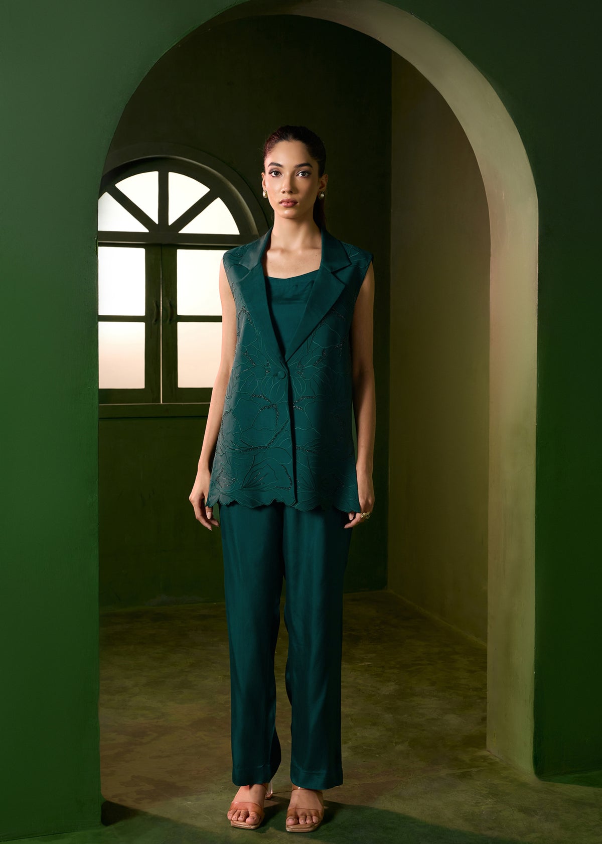 Arabella Blazer set - Emerald Green