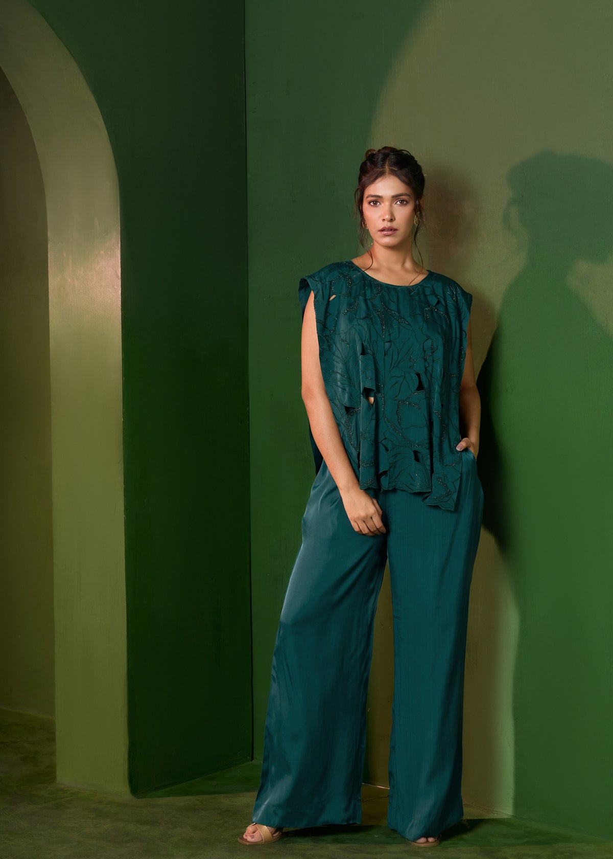 Arabella cutout coord set - Emerald Green