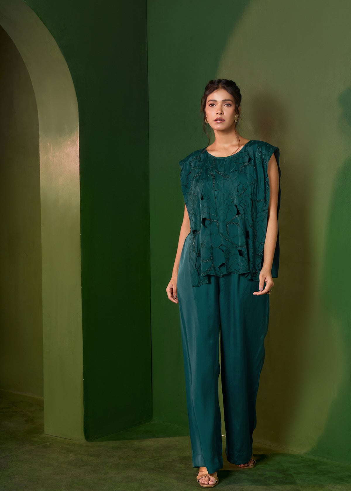 Arabella cutout coord set - Emerald Green