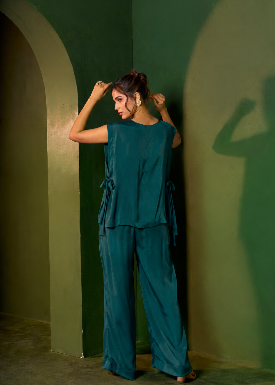 Arabella cutout coord set - Emerald Green
