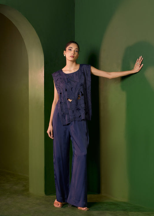 Arabella cutout coord set - Midnight Blue