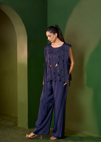 Arabella cutout coord set - Midnight Blue