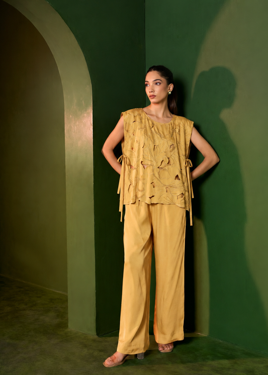 Arabella cutout coord set- gold