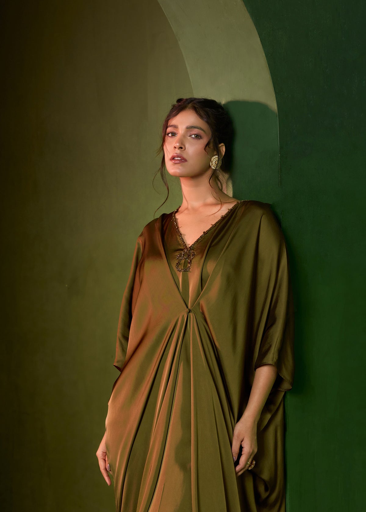 Celeste Stud Kaftan - Military green