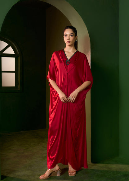 Celeste Stud Kaftan - Red