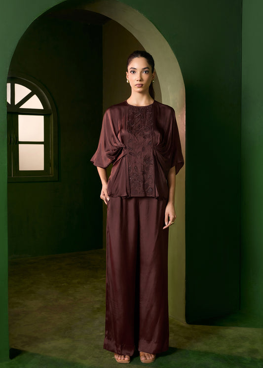 Isla Applique Coord set-Brown