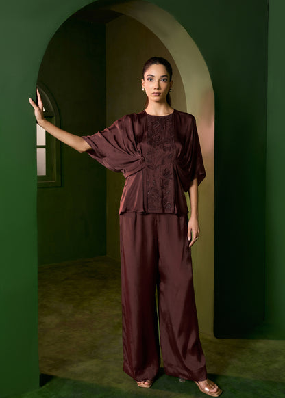 Isla Applique Coord set-Brown