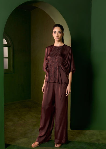 Isla Applique Coord set-Brown