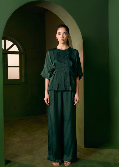 Isla Applique Coord set - Emerald Green