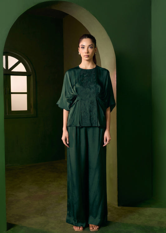 Isla Applique Coord set - Emerald Green