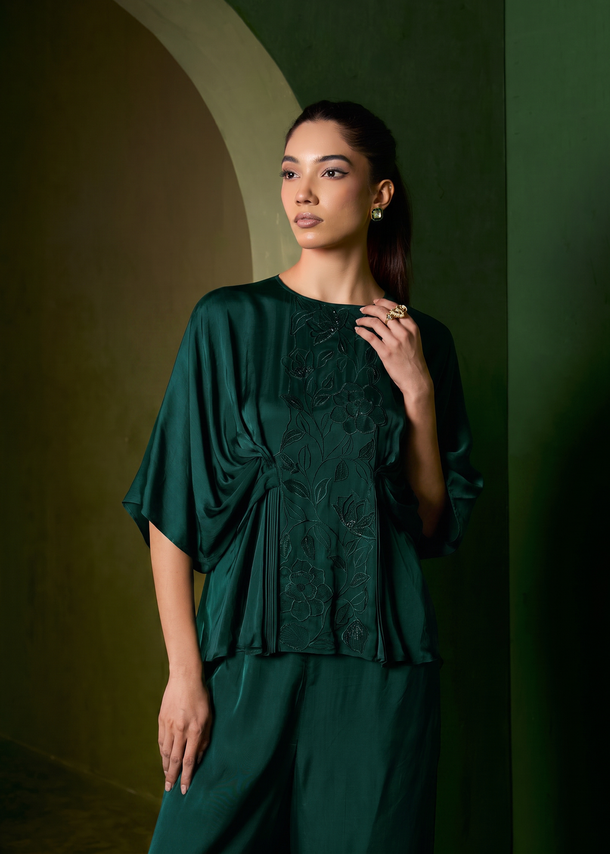Isla Applique Coord set - Emerald Green