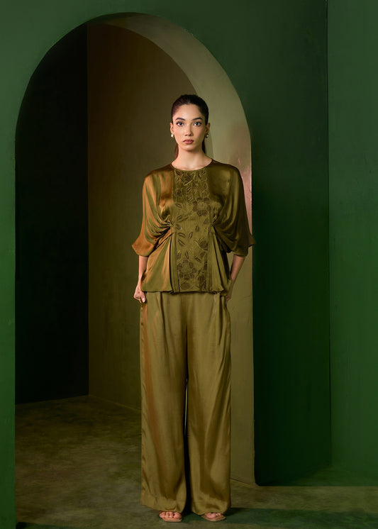 Isla Applique Coord set- Military Green