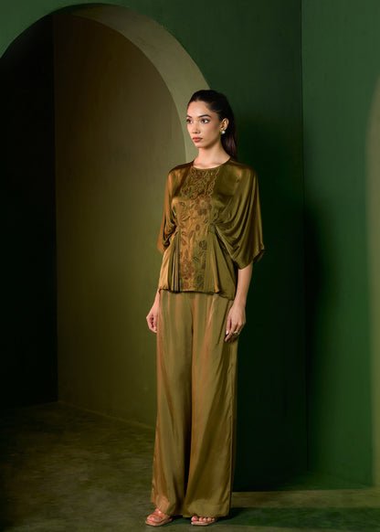 Isla Applique Coord set- Military Green