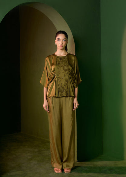 Isla Applique Coord set- Military Green